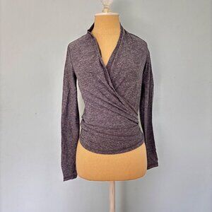 Ivivva by Lululemon Girls Wrap Sweater Long-Sleeve Size 10 Grey Four's a Charm